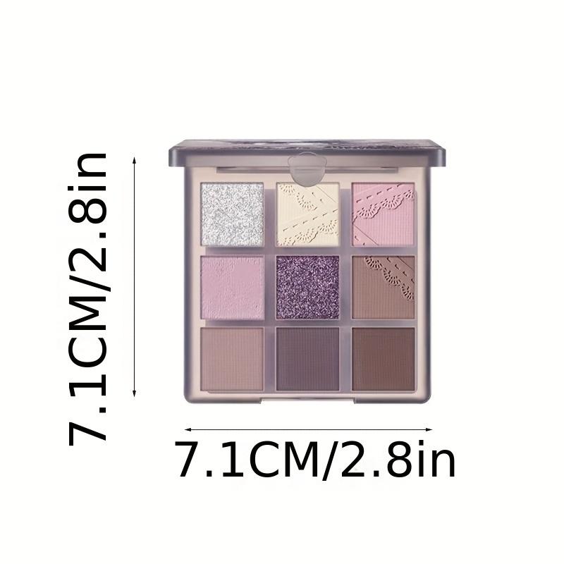 9barevná fialová kouřová oční paleta s vysoce pigmentovanými očními stínmi, matná a třpytivá paleta, dlouhotrvající, voděodolná pro ohromující oční vzhled