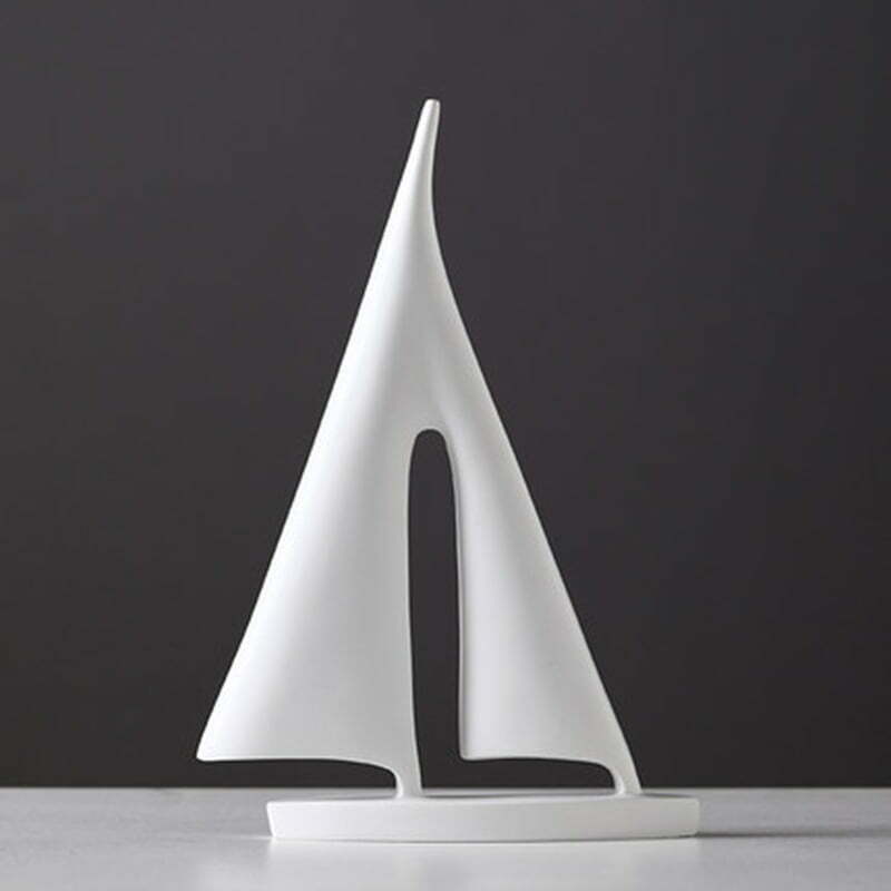 Ship Decorative Figurine White Large 28cm - Sailboat, Boat, Yacht