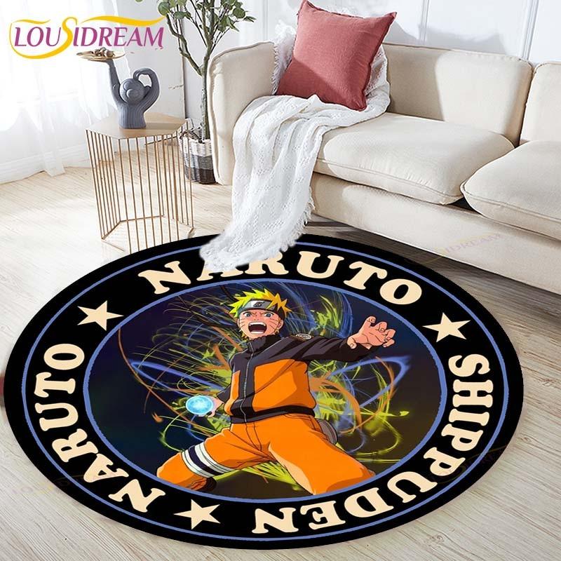 Cartoon Naruto Round Children Carpet Simplicity Animal Bunny Bee Pattern Children Flannel Carpet Baby Hand Print Carpet