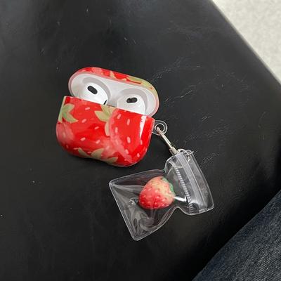Japanese and Korean Ins Wind Oil Painting Strawberry Girl Heart for Airpodspro3 Apple Wireless Bluetooth Headset Case Airpods4 New