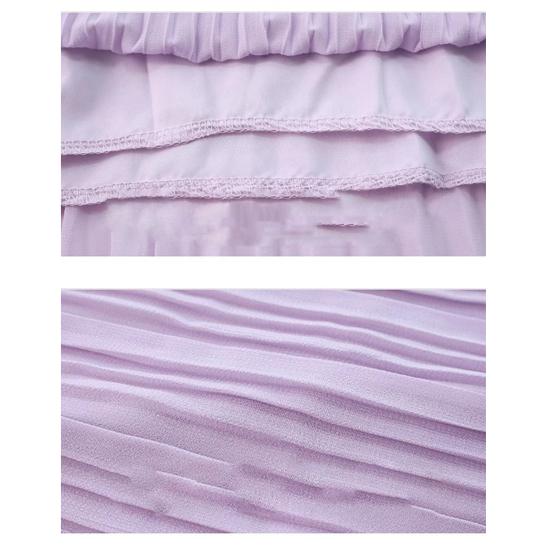 Women Maxi Skirt Elastic High Waist Flowy Hem Long Skirt Solid Color Splicing Design Slimming Skirt Daily Wear