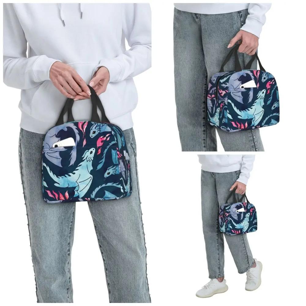 Dragon Red Moon Pattern Insulated Lunch Bag for Kids School Cooler Thermal Food Box Tote Leakproof Lunch Boxes Container