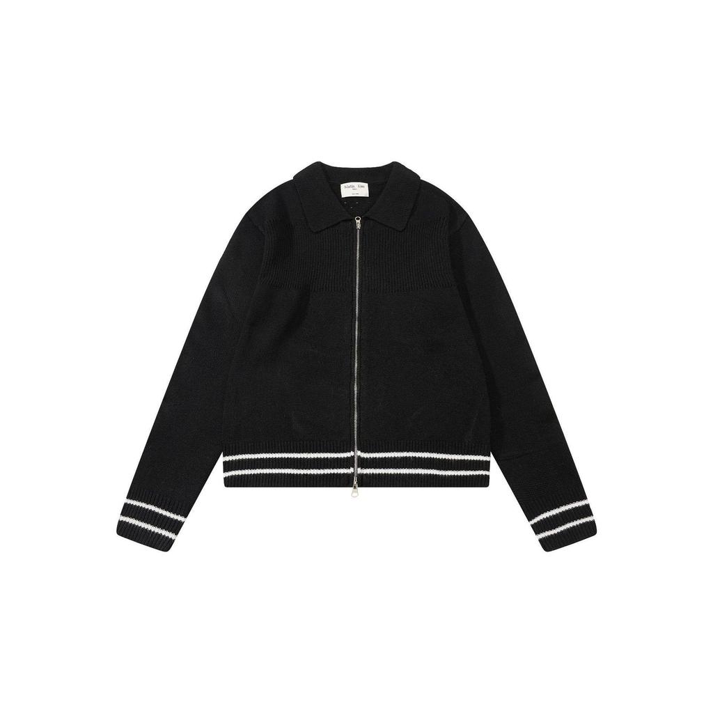 Matin Kim Unisex Jacquard Zip-Up Sweater - Trendy Autumn/Winter Style