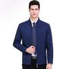 Dünne Herrenjacke für Herren mittleren Alters, Frühling/Herbst, Stehkragen, Maulbeerseide, Business Casual, Dad-Jacke