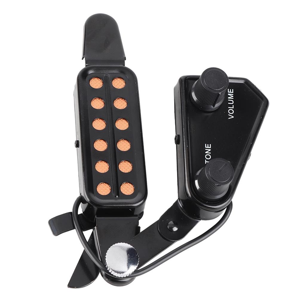 Guitar Pickup 12 Hole Acoustic Guitar Soundhole Pickup with Tone Volume Controller and Audio Cable