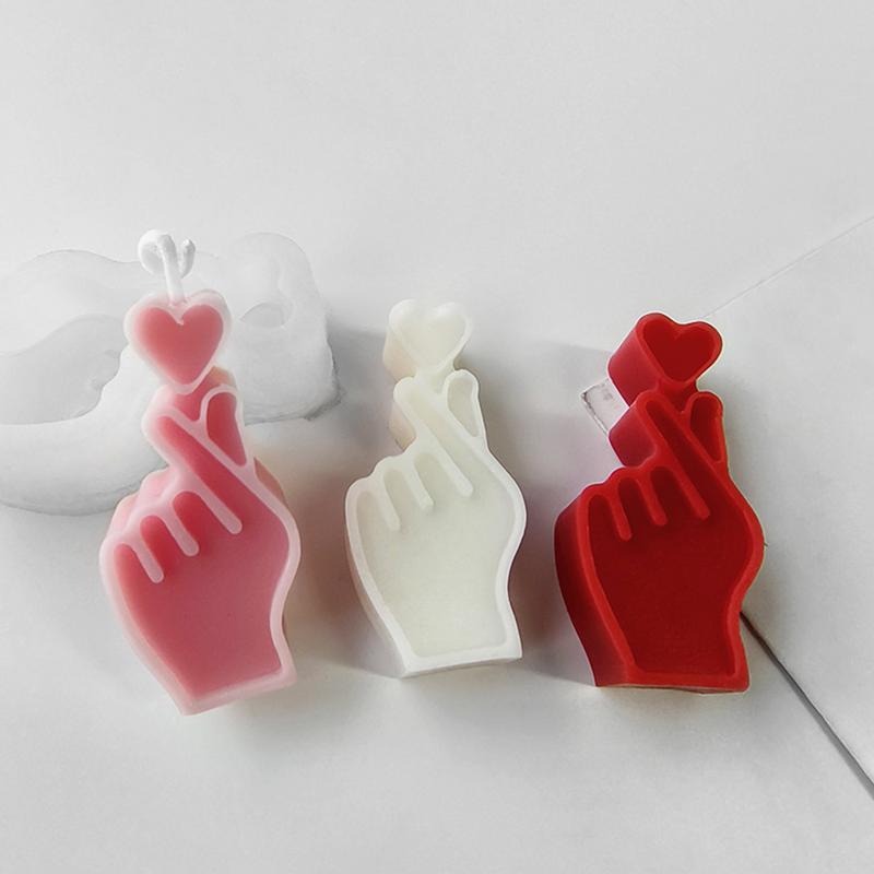 1pcs Love and Heart Gesture Fondant Cake Silicone Mold Handmade Chocolate Cake Baking Mould, Resin Epoxy Silicone Molds