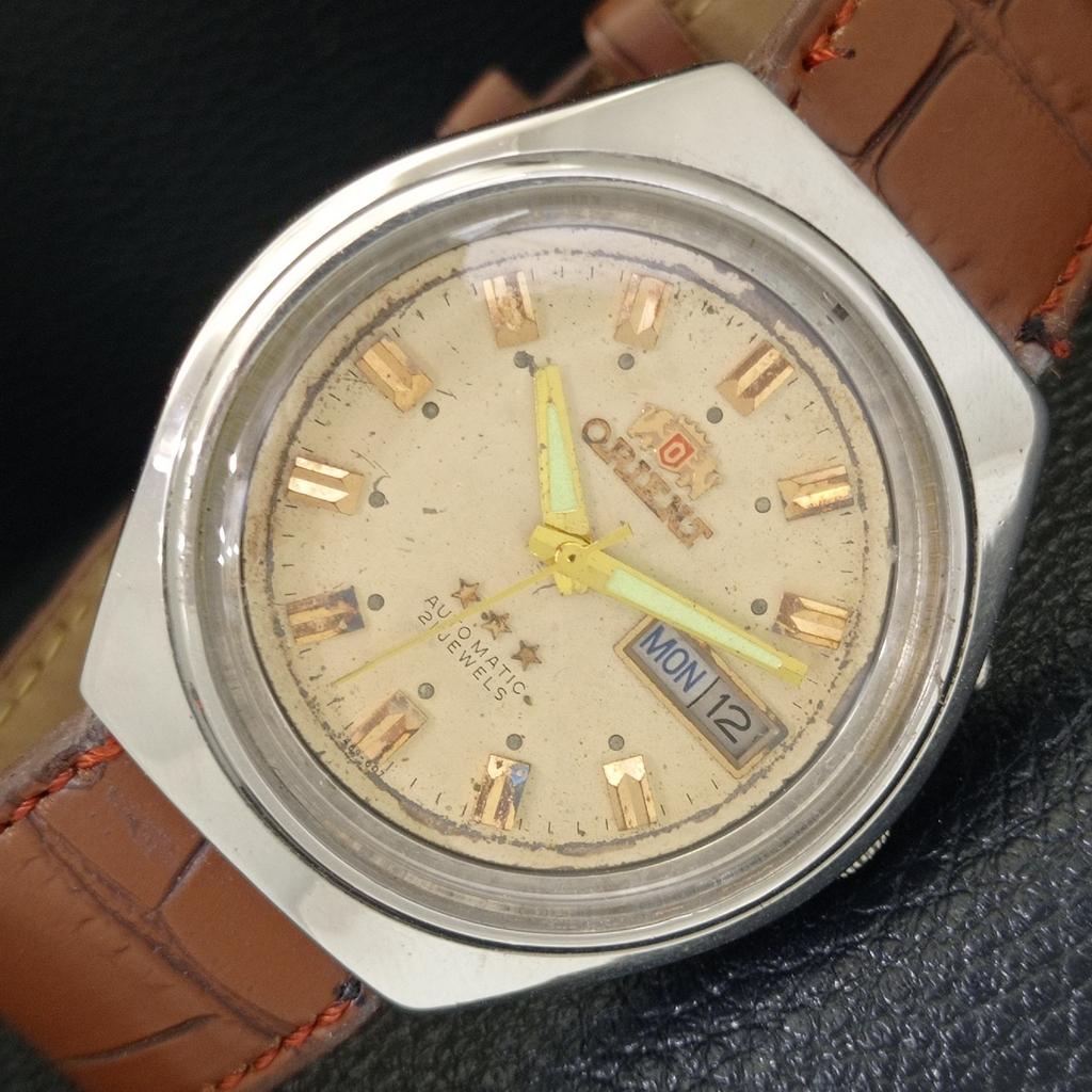 

Б/У ВИНТАЖНЫЕ МУЖСКИЕ ЧАСЫ ORIENT AUTOMATIC 46941 ЯПОНИЯ ОРИГИНАЛЬНЫЙ ЦИФЕРБЛАТ a702257-5 R123-a702257