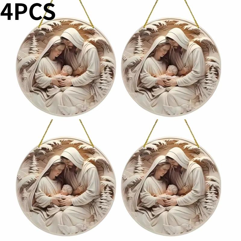 1-6PCS Rustic Christmas Door Hanging Sign Creative Home Decoration Wooden Plaque for Wall Window Porch Garden Party Holiday Gift