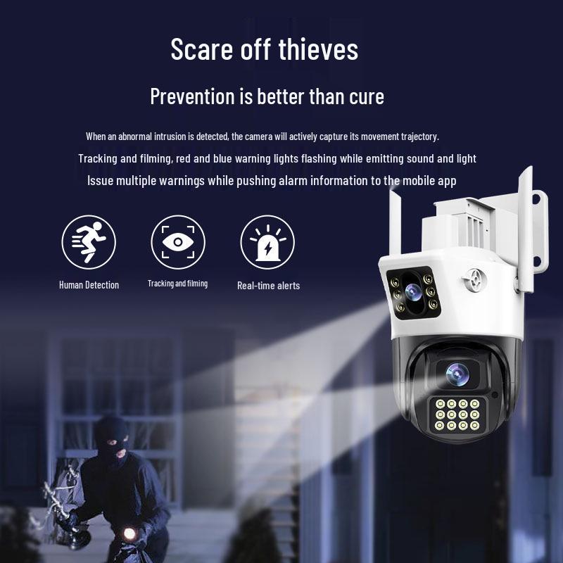 360° Outdoor Mobile Camera with HD Night Vision and Voice Control