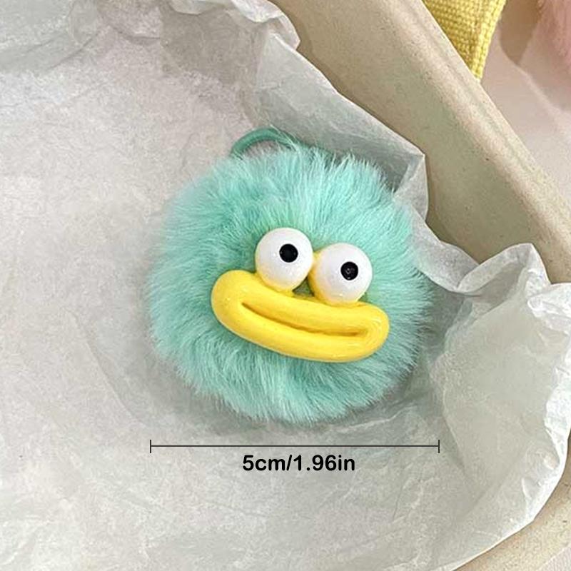 Funny Sausage Mouth Hair Ball Decoration Key Pendant