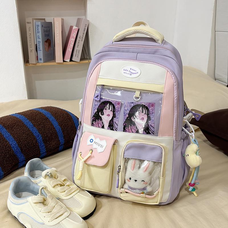 The New Schoolbag Is High-value, Fresh, Sweet and Transparent, and the Lightweight Travel Backpack for Junior High School Students.