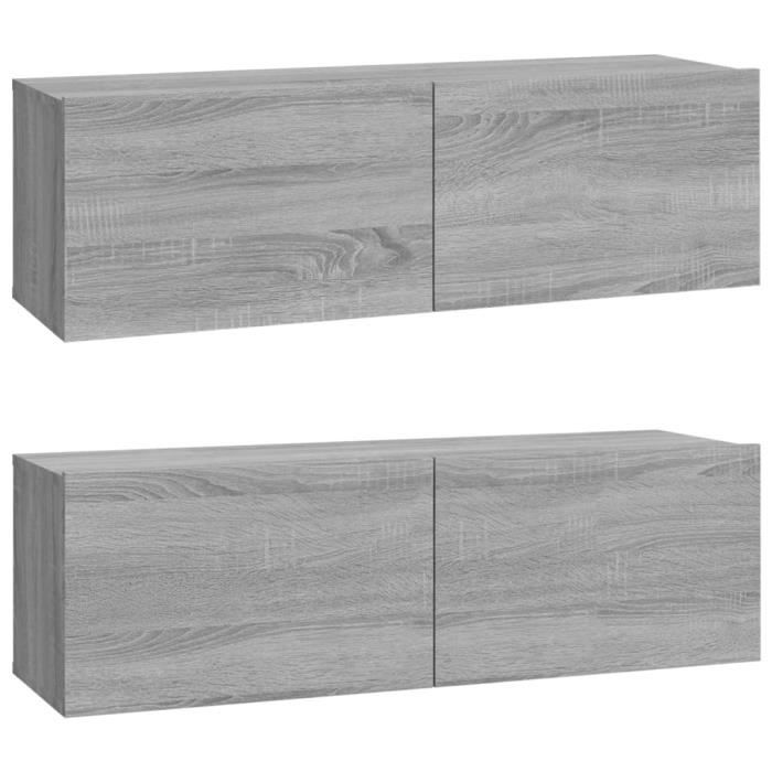 VidaXL Meubles TV 2 pcs Sonoma gris 100x30x30 cm Bois d'ingénierie820467