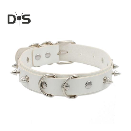 2Pcs/Set Rivet Necklace with Leash Adjustable Length Rivet Decor Collar Rope Set Couple Sexy Necklace Adult Erotic Products