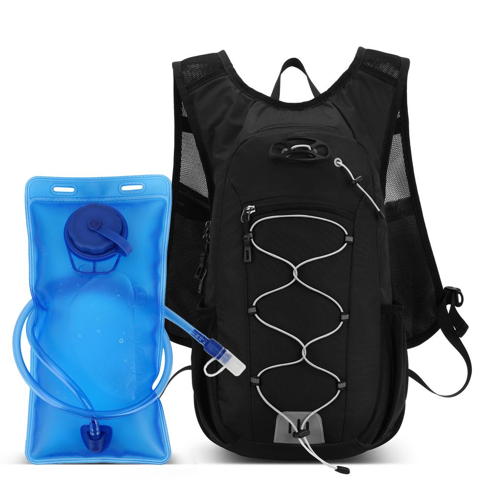 Backpack Outdoor Sports Bag Nylon Rainproof Hiking Cycling Backpack with Insulated Compartment and 2L Water Bladder