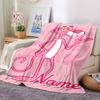 Custom Name Pink Panther Violin Flannel Blanket For Super Soft Cute Comfort Blanket For Travel Bedding Couch Sofa Blanket