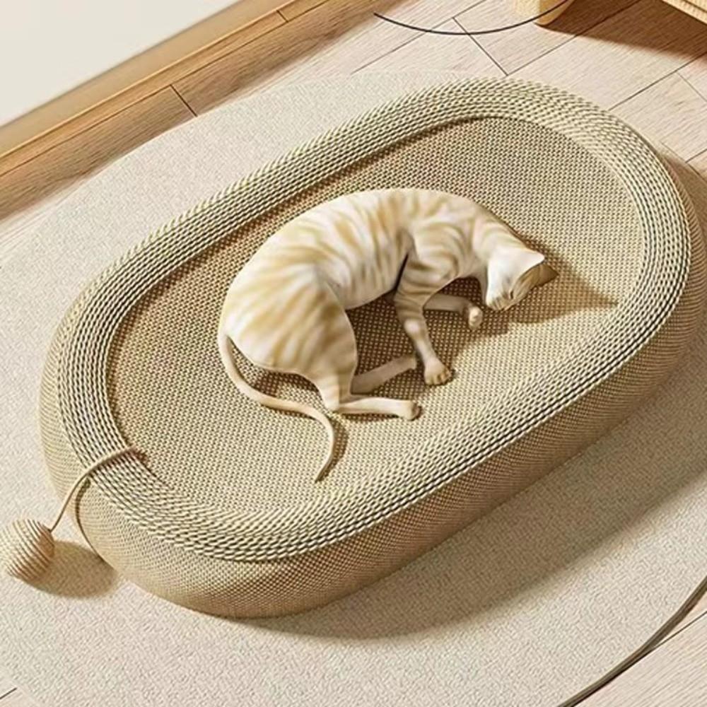 Wear-resistant Cat Paw Board Basin Oval Pet Bed Nest Chew Bite Toy Cat Claw Board  Indoor Use