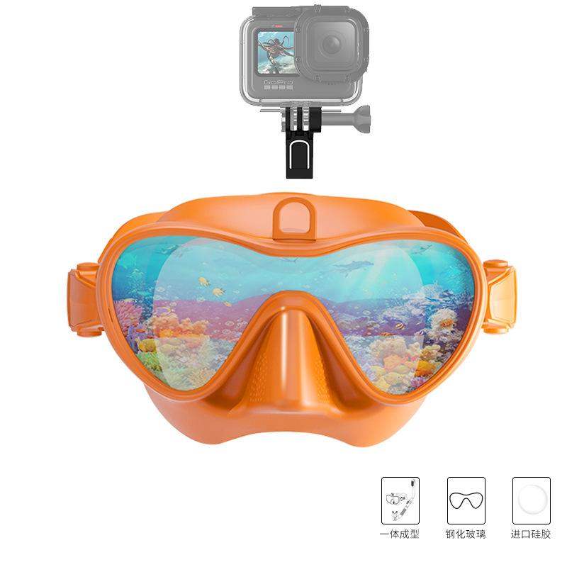 New GoPro Mount, Adjustable Viewing Angle, Floating Diving Mask, Diving Goggles, Respirator, Four-piece Set of Swimming Equipment
