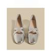 Silver Single Shoes Female 2025 Spring New French Square Head Flat Bottom Fairy Evening Wind Ballet Light Mouth Mary Jane Shoes