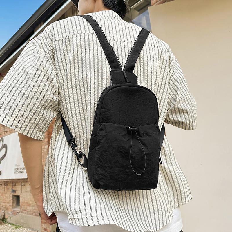 Solid Color Multifunctional Backpack Women's Lightweight Chest Bag