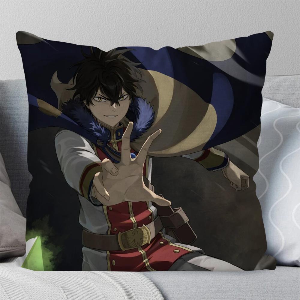 

Animation B-Black Clover Pillow Case Square Pillow Bedroom Sofa Leisure Comfort Cushion Car Living Room Home Decoration 40X40 16x16Inch