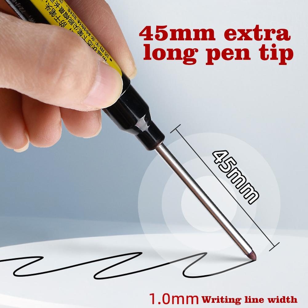 45mm Waterproof Deep Hole Marker Pens Long Nib Head Carpenter Pen Multi-purpose athroom Woodworking Long Head Carpenter Pen