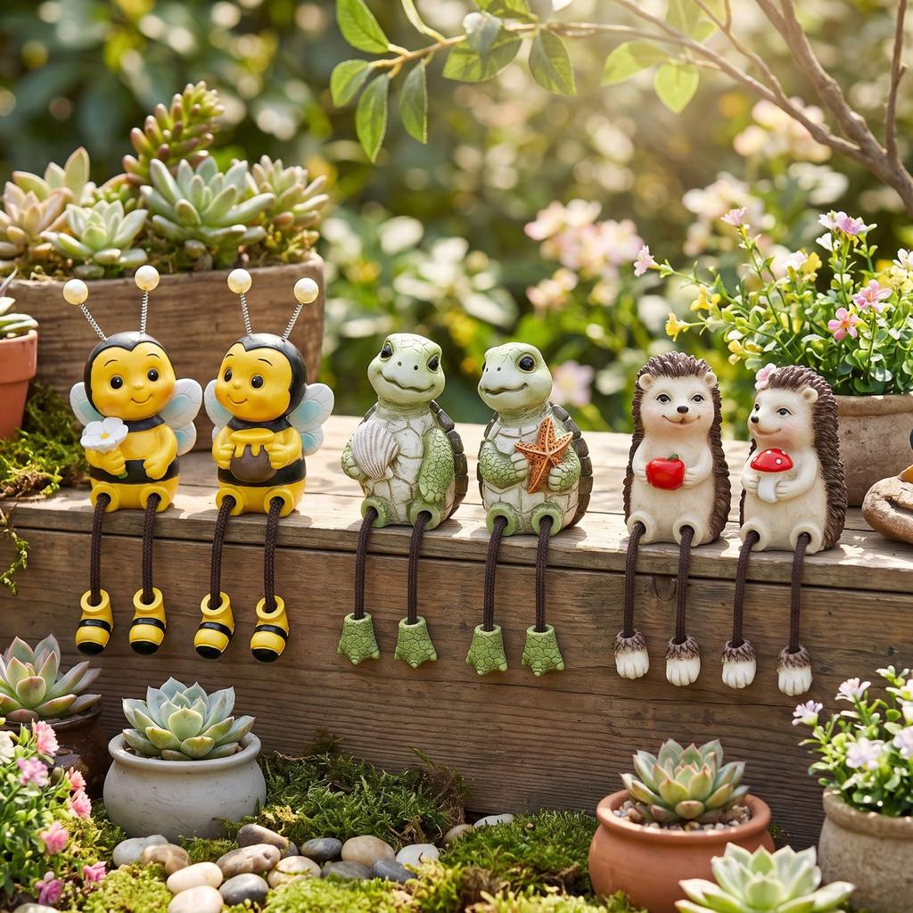 Tierpaar Resin-Figur mit baumelnden Beinen für die Außendekoration im Garten
