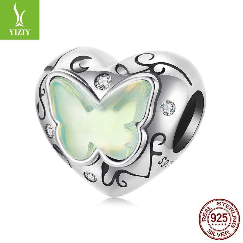 Diy Bracelet Beaded Accessories Wizard Of Oz Butterfly Butterfly Heart 925 Silver Beads Loose Beads