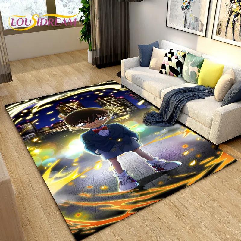 Detective Conan Cartoon Anime Area Rug,Carpet Rug for Living Room Bedroom Sofa Doormat Decoration, Kids Play Non-slip Floor Mat