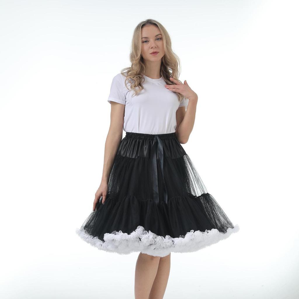 Adult Lolita Super Puffy Hexagonal Mesh Skirt Petticoat for Cosplay Dance