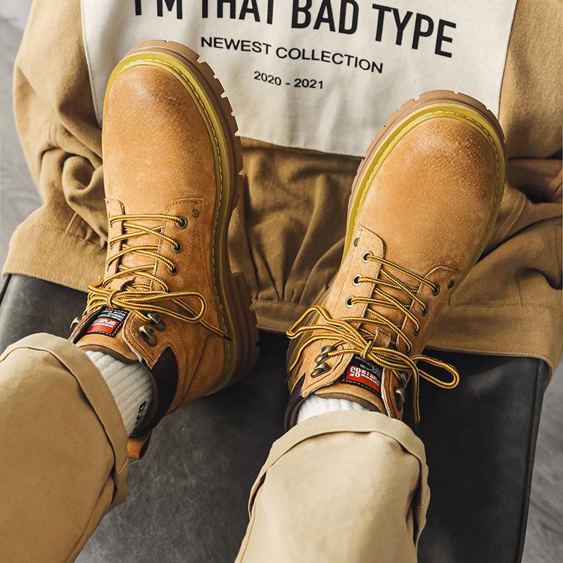 Martin Boots Herren Rhabarber Paarstiefel Herbst und Winter Britischer Stil Stiefel Herren Arbeitsstiefel 2008-J