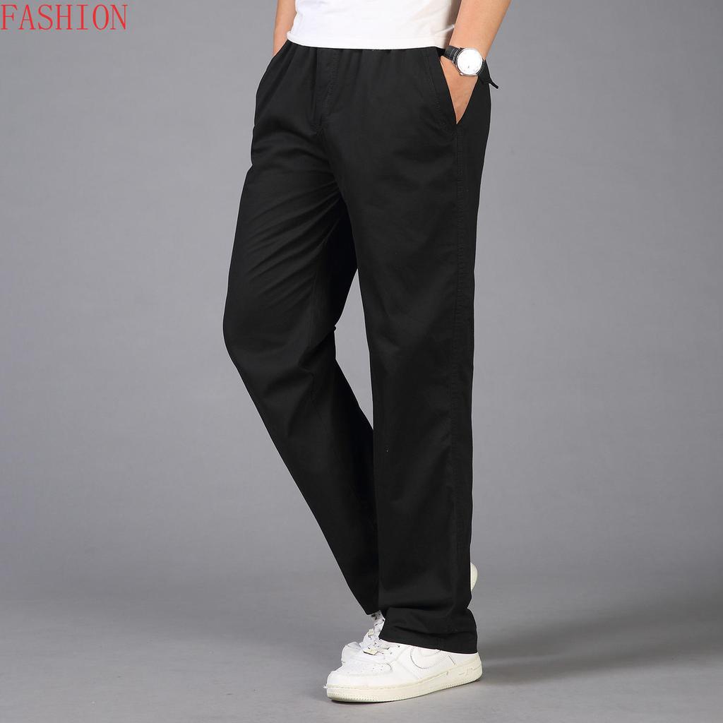 Νέα καλοκαιρινά ανδρικά βαμβακερά παντελόνια casual φόρμες συν μεγεθών Ανδρικές φόρμες που αναπνέουν άνετες απορρόφηση ιδρώτα μονόχρωμο επαγγελματικό ίσιο παντελόνι