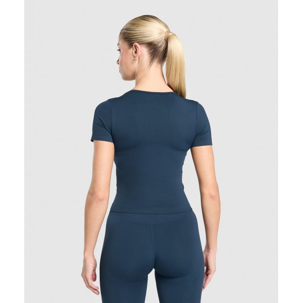 Gymshark Everyday Seamless Tight Fit Crew Neck Tee Navy B3b1o Ub9p
