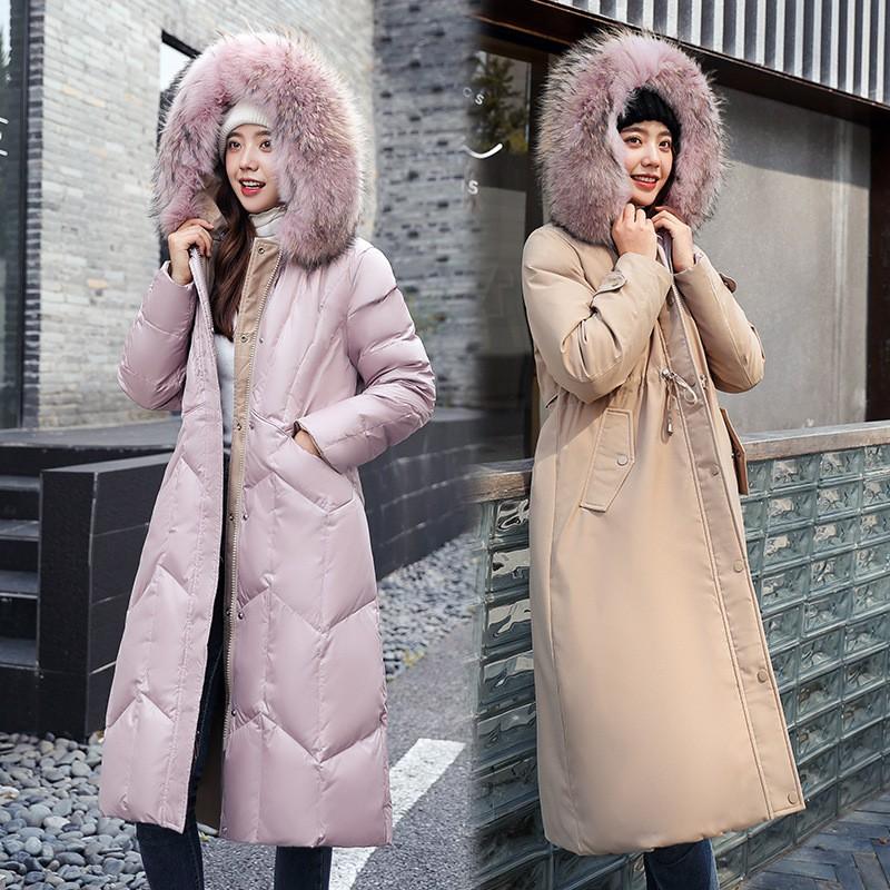Womens Mid-Length Parka Reversible Slim Fit Thick Solid Color Casual Cotton Coat Winter