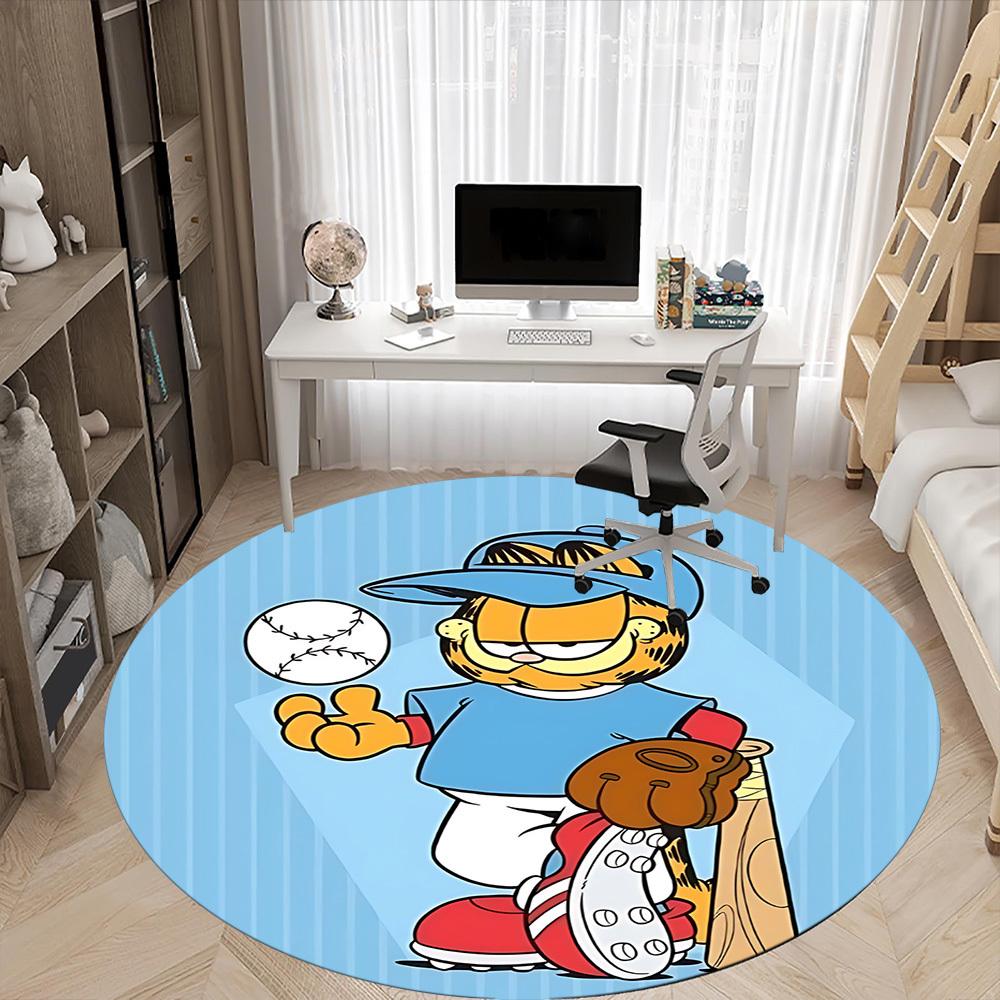 1pc Garfield Office Round Area Rug, Under Office Chairs Bedroom Living Room Home Decor A1016085