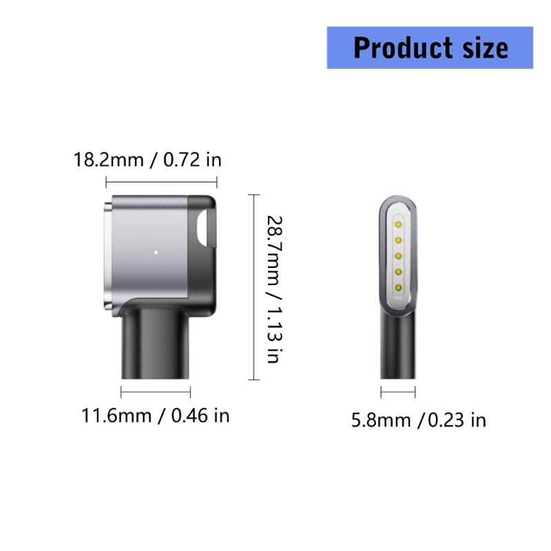 Magnetic Charging Adapter Type C To Magnetic 3 Adapter With 100W Output Perfect For Business Traveler Light Indicators
