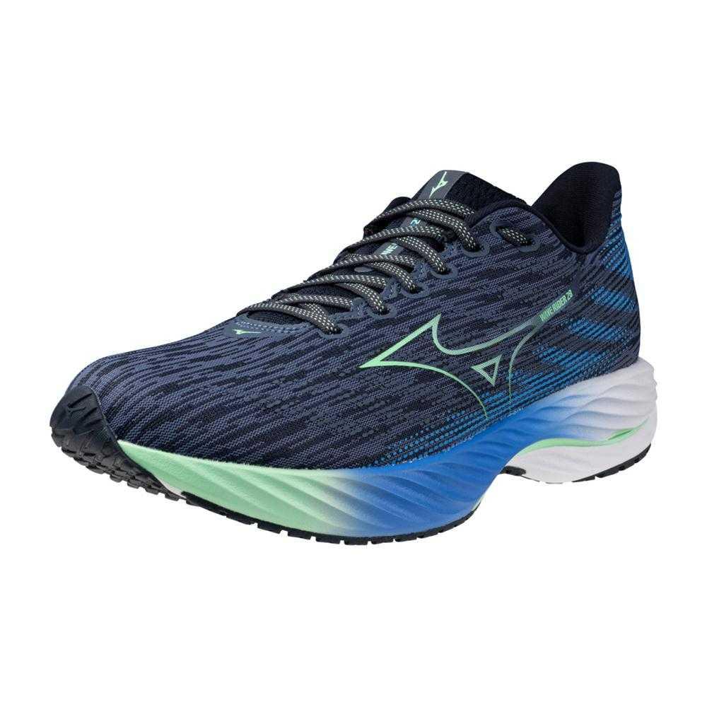 Mizuno Wave Rider 28 Fashion Rutschfeste Low-Top Laufschuhe Herren Sneaker Vintage-Indigo 411456-8Z4S,J1GC240351
