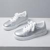 Trend summer and autumn new board shoes women's casual fashion 2025 spring gold and silver British style large size personalized white shoes