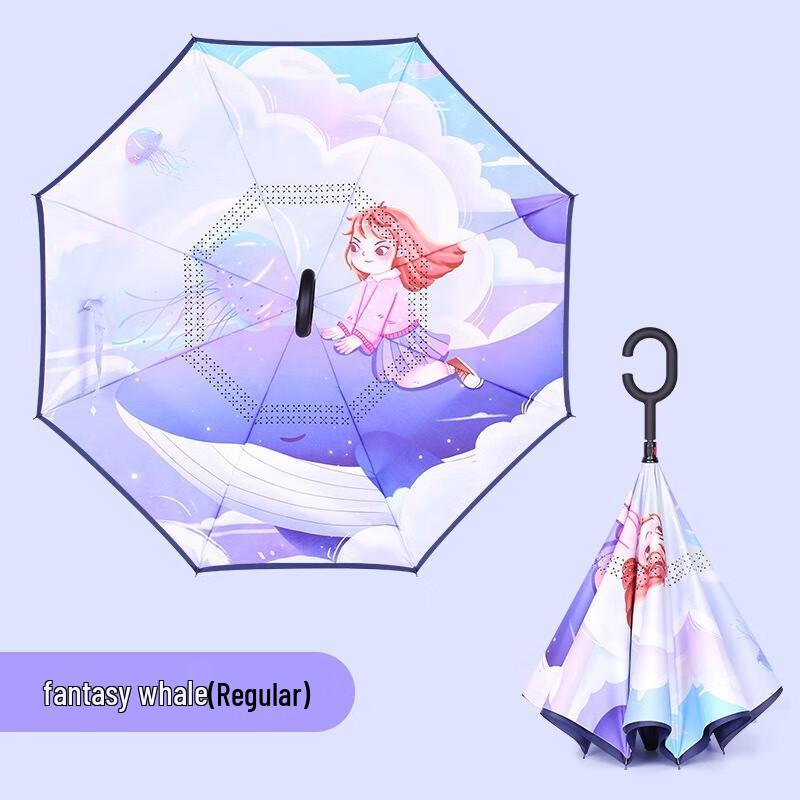 Nanjiao Hands-Free Double-Layer Cartoon Straight Umbrella