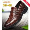 2024 Men's British-Korean Crocodile Pattern Formal Leather Shoes - Pointed Toe, Large Size