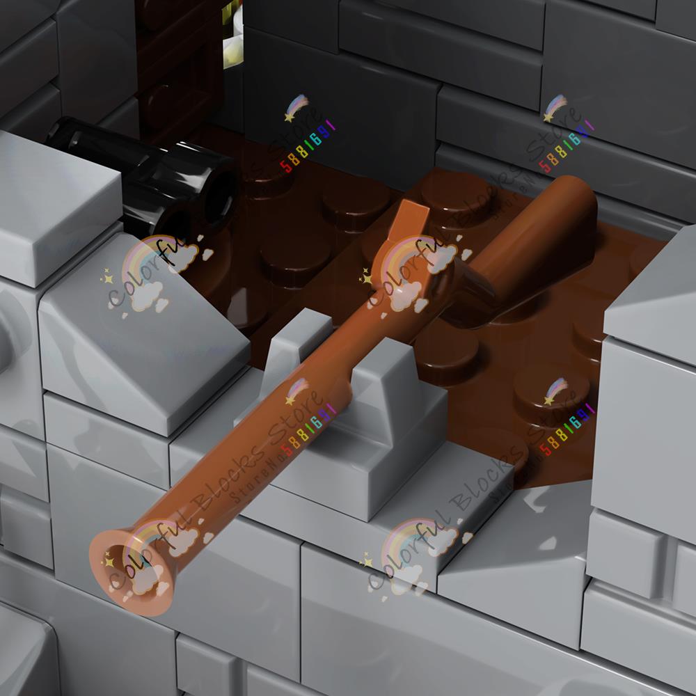 Military Architecture MOC Building Blocks DIY Base Defense Wall Postwar Breakage House Scene Model Assembly Bricks Toys For Kids