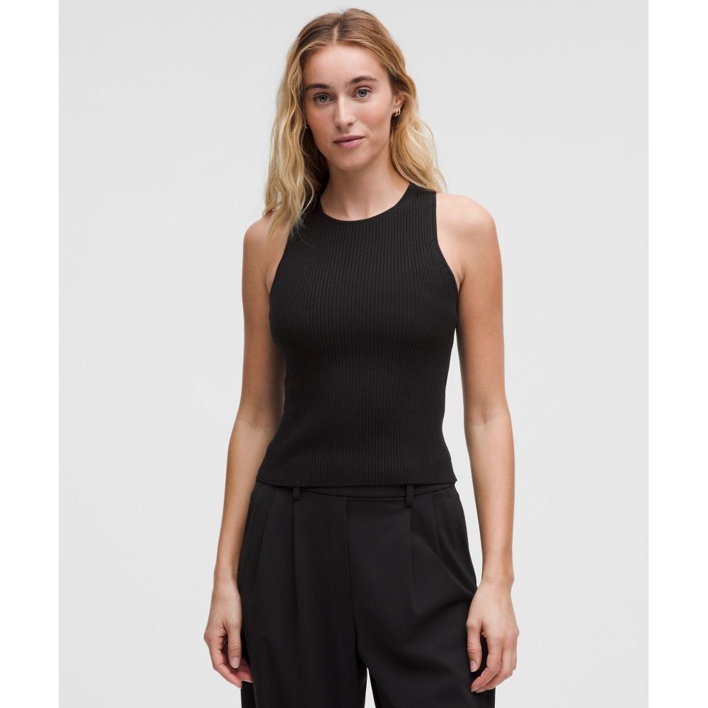 

Lululemon Майка с открытой спиной из мериносовой шерсти, черная XXS