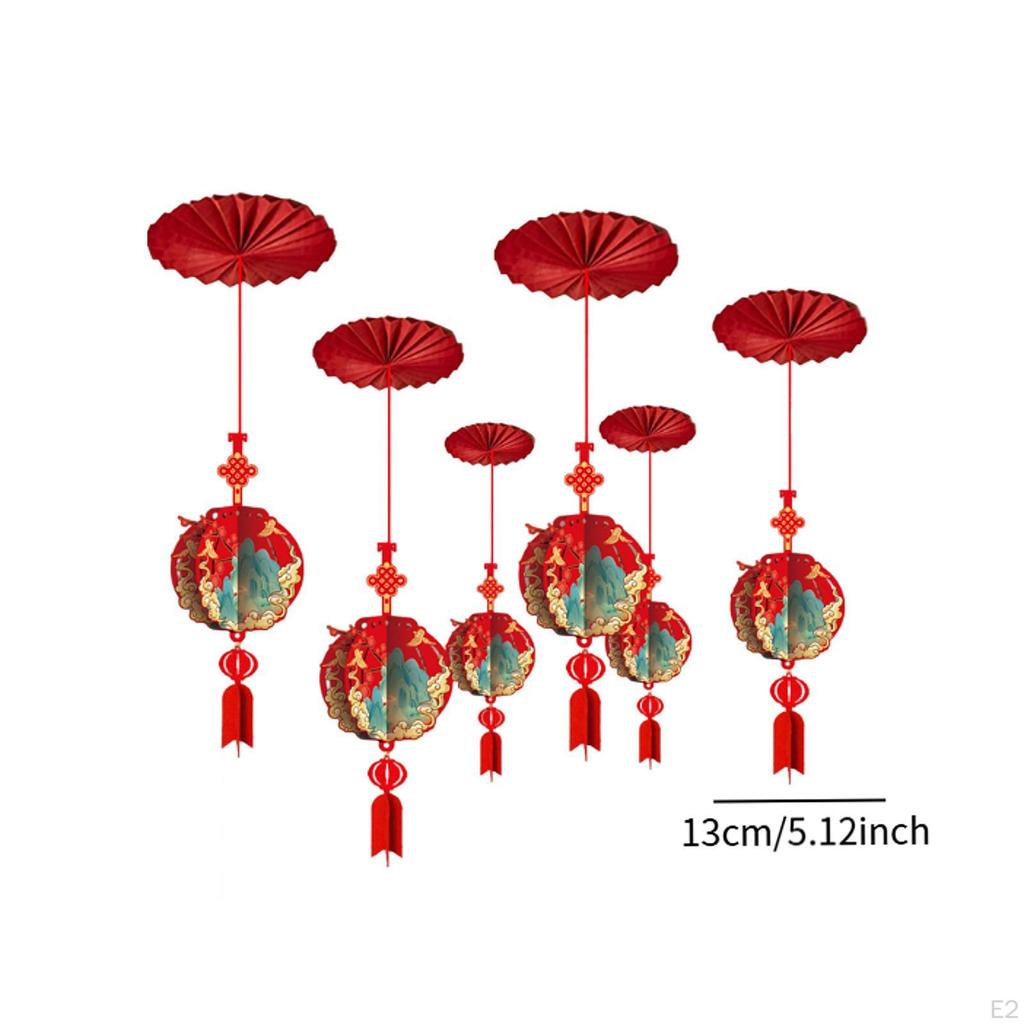 6 Pieces Happy Year Ceiling Decorations Classic Elements Party Supplies Traditional for