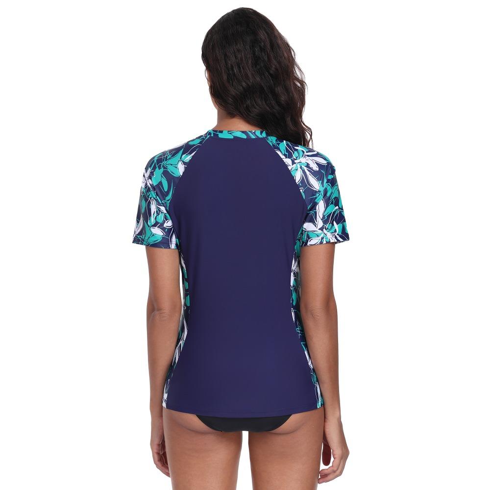 CHARMLEAKS Womens Rash Vest Short Sleeve UPF 50+ Lightweight Quick Dry Swim Shirt (No Bottom)