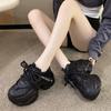 Fashion New Women Shoes Trend White Black Chunky Sneakers Autumn Winter Thick Bottom Dad Shoes High Quality PU Leather Platform Sneakers