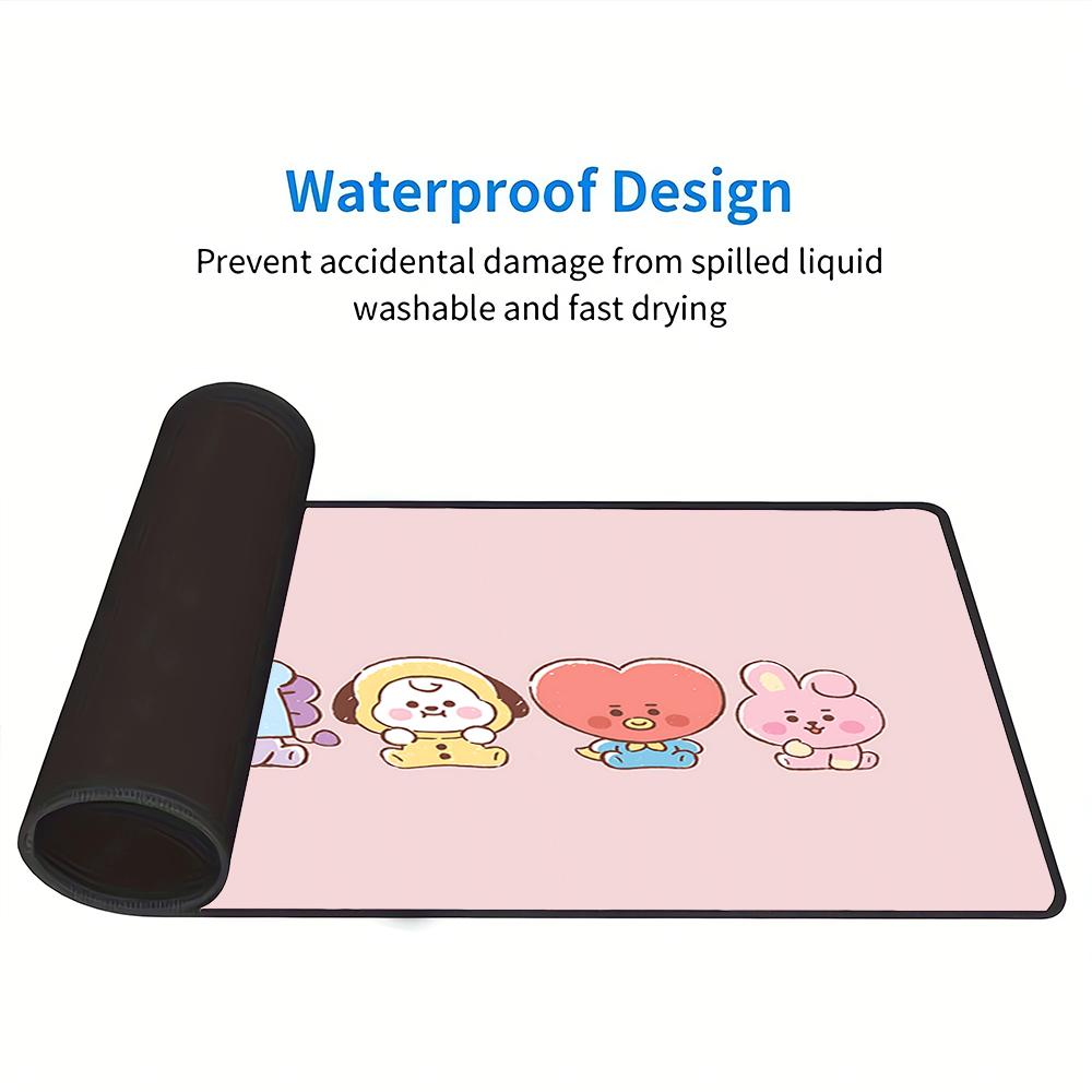Kawaii Friends Collection Large Gaming Mouse Pad Nonslip Rubber Base Waterproof Desk Mat For Office Pc Laptop
