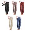 Damen Freizeithose, elastischer Kordelzug in der Taille, lange Hose mit Taschen, einfarbig, lockere Passform, Hose mit weitem Bein