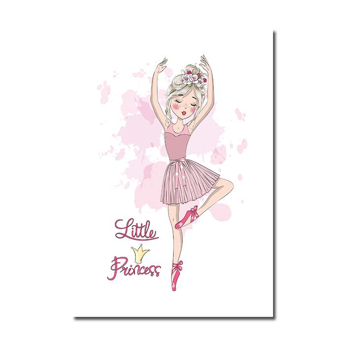 Nordic Rosa Prinzessin Kindergarten Bild Wand Kunst Leinwand Malerei Einhorn Poster und Drucke Wand Bilder für Wohnzimmer Kinderzimmer