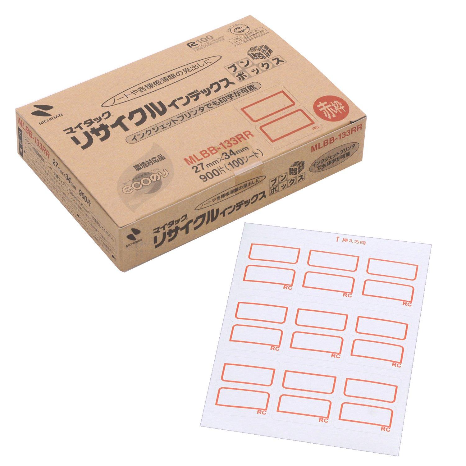 Nichiban MyTac Recycle Index 27 x 34 мм Красный MLBB-133RR