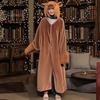 Comfortable Loungewear for Women Halloween Wearable Blanket Hoodie, Cozy Hooded Highland Cow Cape, Soft Festive Winter Throw Plush Sloth Black