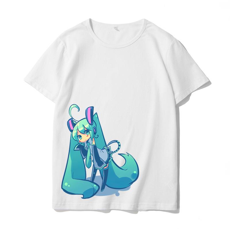 Hatsune Miku MIKU Co Branded Printed TShirt for Unisex and Unisex Anime Round Neck Summer Fashion Trend Short Sleeve